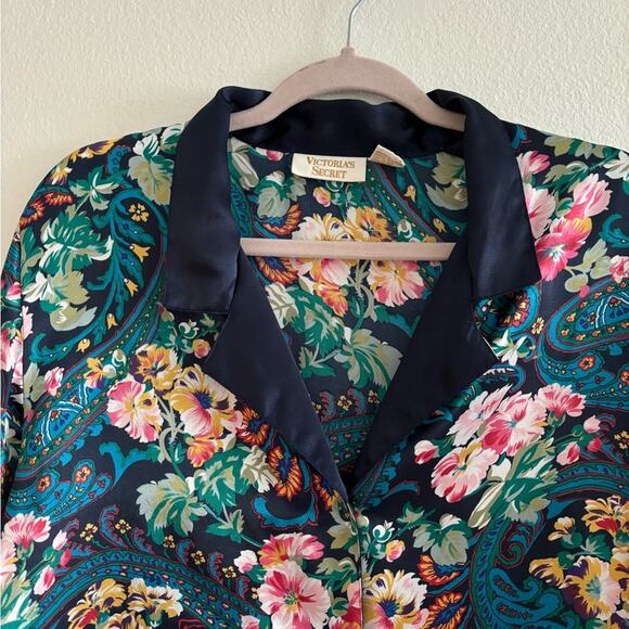Vintage Victoria's Secret Gold Label Floral Nightshirt Nightgown Tunic Large - Picture 3 of 8